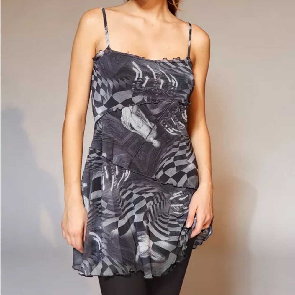 Urban Outfitters Moxie Mesh Mini Slip Dress